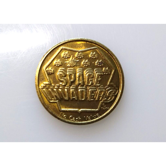 Space Invaders Video Arcade Game Token 1982 Worlds Fair Expo Original Retro - Picture 2 of 9